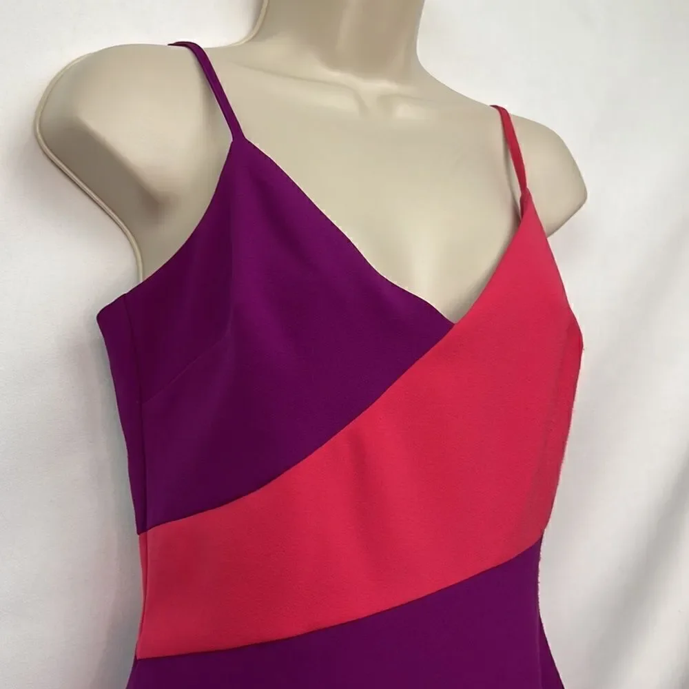Nicole Miller Pink and Purple Asymmetrical dress size 4 - Picture 6 of 16